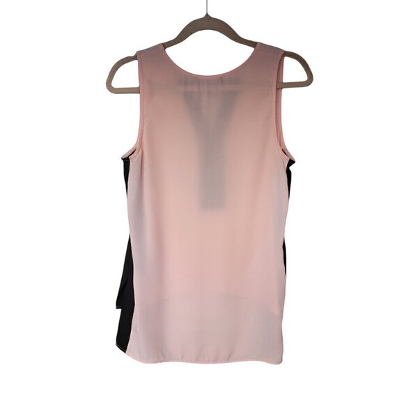 Mercer & Madison Blush Pink & Black Sleeveless Chiffon Top - Picture 2 of 5